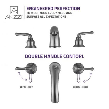 Anzzi Prince 8" Widespread 2-Handle Bathroom Faucet in Brushed Nickel L-AZ136BN